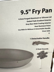 Cuisine & Company 9.5” Fry Pan Aluminum w/Silicone Lid Oven Safe New In Box.