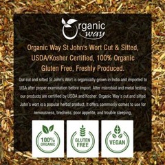 Organic Way St. John’s Wort Cut & Sifted – Organic, Kosher & USDA Certified