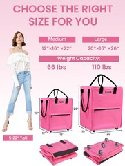 WORKPRO Large Rolling Grocery Bag 36-Gallon Tote 5 Wheels Dual Carry Storage Bag