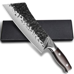 Cleaver Knife Hand Forged Kitchen Knife Hammered High Carbon Steel Chef’s Knife