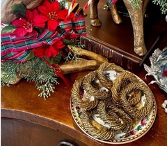 Set of 7 Vintage Beaded Napkin Rings with Tiny Seed Beads Silver Gold India EUC