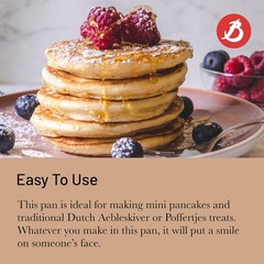 De Buyer 5612.16 Mineral B Round Aebleskiver & Poffertjes Pan, Nonstick, 10.75″