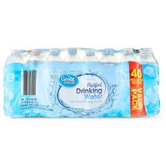 Great Value Purified Drinking Water, 16.9 Fl. Oz., 40 Count, New,,,
