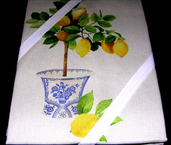WILLIAMS SONOMA LIMONE TEA TOWELS SET OF TWO 100% COTTON TURKEY NEW WITH TAGS