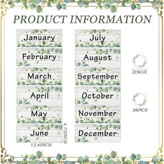 48 Pieces Holiday Monthly Headliners Set 12 Months of The Year