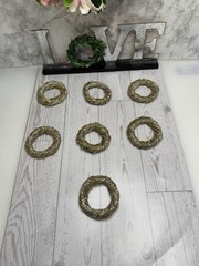 Set of 7 Vintage Beaded Napkin Rings with Tiny Seed Beads Silver Gold India EUC
