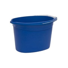 Plastic 12-Quart Oval Bucket, Blue, 2 pack