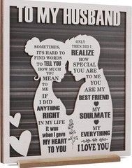 To My Husband Wood Plaque Romantic Holiday Love – 17cm x 20cm – With Stand