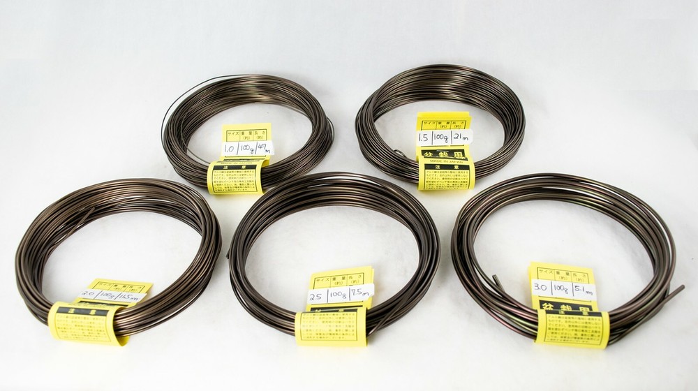 5 Mix 100 g / Roll Genuine Japanese Aluminum Dark Brown Bonsai Training Wire