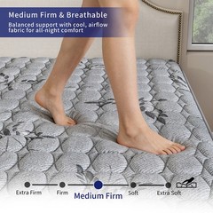 12″ 14″ Gel Memory Foam Mattress Hybrid Spring Twin Full Queen King In A Box