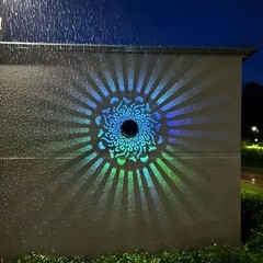 Solar Mandala Mosaic Lights 7 Color Changing Outdoor Solar Fence Decor Lamp