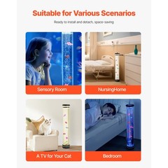 Bubble Tube Lamp 16 Color 2.67 ft Sensory Aquarium Lamp for Relief Calming