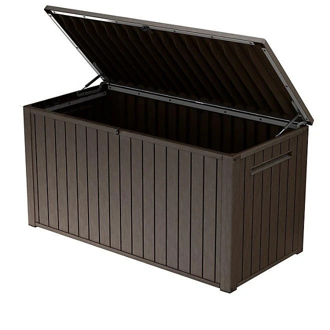 Keter 170 Gal. Resin Deck Box Large Indoor/Outdoor Storage Brown New