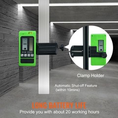 VEVOR Red Green Laser Receiver Pulsing Detector 197ft Digital LCD Dual Display