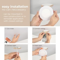 Builder Essential 4.25in Cutout 650 Lumens Round Recessed Light and Housing f…
