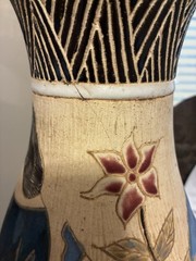 Rare 14” Dona Vietnam Art Pottery Vase – Large Mid Century Figural Saigon Vase