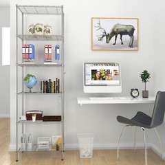 Carbon Steel Metal Shelf Organizer with Hooks for Kitchen DIY Combination Design