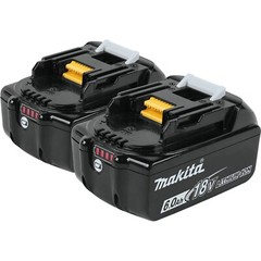 Makita BL1860B-2 18V 6 Ah LXT Li-Ion Battery w/ LED Charge Level Indicator, 2 Pk