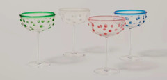 8.11oz 4pc Polka Dot Acrylic Coupe Drinkware Set *NEW* kate spade x target