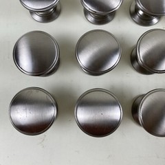 Round Brushed Nickel Silver Cabinet Drawer Knob Pull Handle – Lot of 24