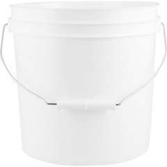 2 Gallon White Food Grade Bucket Pail with Screw on Lid (Pack of 2)