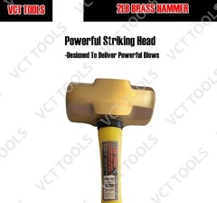 2 Pound Solid Brass Hammer with Hickory Wood Handle Non Marring Non Sparking 2lb