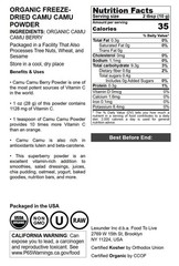 Organic Camu Camu Powder-Non-GMO,Kosher,Raw,Non-Irradiated,Pure- by Food to Live