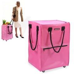 WORKPRO Large Rolling Grocery Bag 36-Gallon Tote 5 Wheels Dual Carry Storage Bag