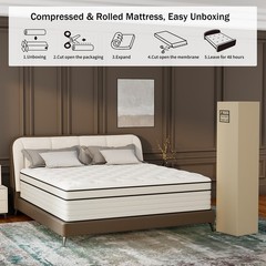 12″ 14″ Mattress Gel Memory Foam Hybrid Spring Twin Full Queen King Bed in a Box
