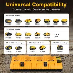 DCB104 20V MAX Battery Charger Replacement for Dewalt Battery Charger, 4 Port