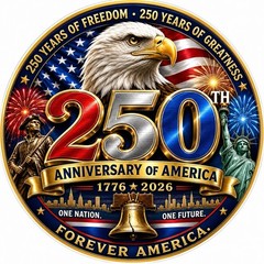 STICKER (BUY 2, GET 1 FREE) 250th of America vinyl glossy freedom patroitic USA
