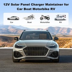 MHPOWOS 30W Solar Battery Charger 12V Solar Trickle Battery Charger Waterproof