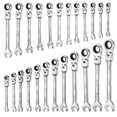 VEVOR Flex-Head Ratcheting Wrench Set Combination Wrench Set 24-Piece SAE Metric