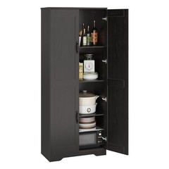 Tall Kitchen Pantry Cabinet, 60” Storage Cabinet w/2 Doors & Adjustable Shelves