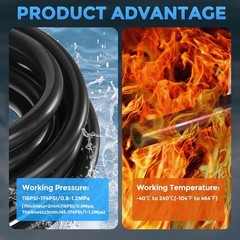 High-Temp Silicone Tubing, 8mm ID x 10mm OD, 3.3ft for Home Brewing & Aquaponics