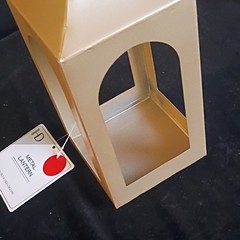 HD Metal Lantern Gold 10.3 in Decorative Candle Holder Rectangle