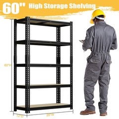 Heavy Duty Metal Shelving Unit Garage Storage Shelves Adjustable Utility Rack