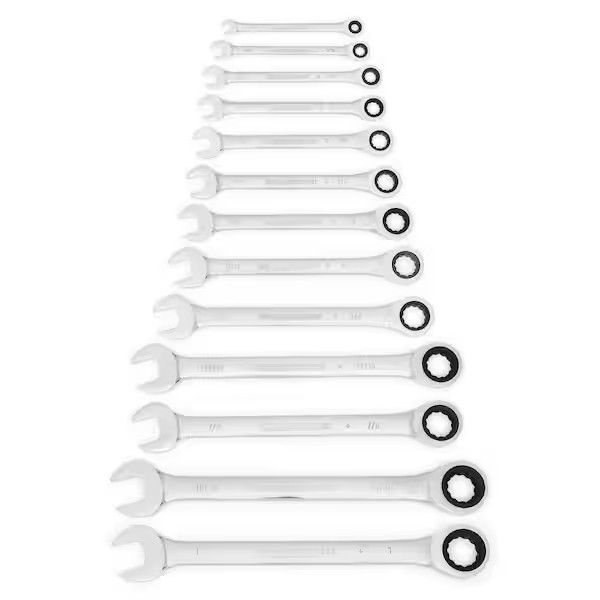 SAE 72-Tooth Combination Ratcheting Wrench Tool Open-End Set (13-Piece)