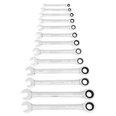 SAE 72-Tooth Combination Ratcheting Wrench Tool Open-End Set (13-Piece)
