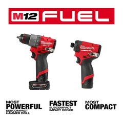 Milwaukee 3497-22 M12 FUEL 12V Cordless Li-Ion 2-Tool Combo Kit w/ 2 Batteries