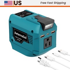 Makita 18-20V Battery For 250W Portable Power Inverter 110V AC 3 USB Outlet