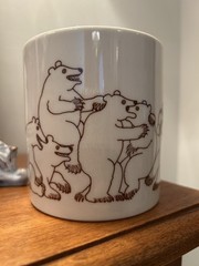 Taylor & Ng VTG 1979 Win Ng Japan Iconic Naughty Brown Bears Mug Signed Fun