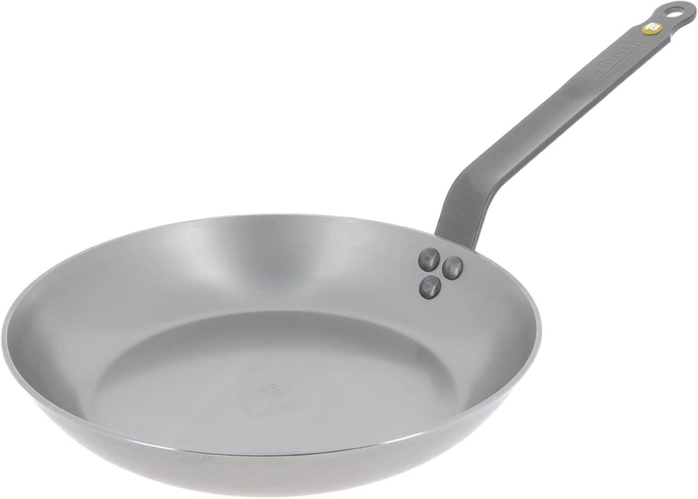 De Buyer 5611.24 Mineral B Round Carbon Steel Omelette Pan, Nonstick, 9.5″