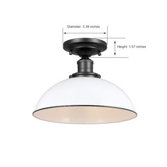 allen + roth Leigh 12.5-in Matte black Indoor 1 -Light Semi-flush Mount Light Me
