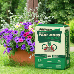 Organic Peat Moss Soil Amendment, Sphagnum, 2.2 Cu Ft Compressed Bale, Expands t