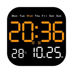 LED Large Digital Wall Clock Remote Control Temperature Date Week Display Set