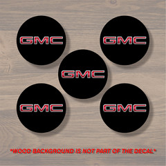 GMC Wheel Center Cap Overlay x5, Vinyl Decal Sticker