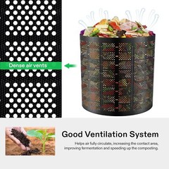 VIVOSUN 300gal Garden Compost Bin Reusable Outdoor Backyard Expandable HDEP