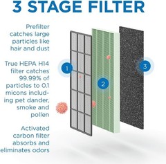 MA-50 Genuine Replacement Filter | for Allergens, Wildfire Smoke, Dust, Odors