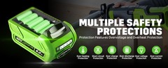 New 40V 6.0Ah For Greenworks 40Volt G-MAX Li-ion Battery 29472 29462 29252 20202